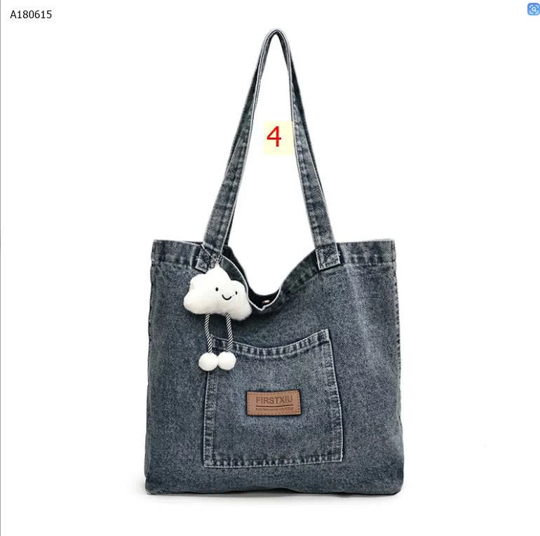  TÚI TOTE DENIM CHO NỮ - Sỉ 120k/c ( kèm móc khoá)