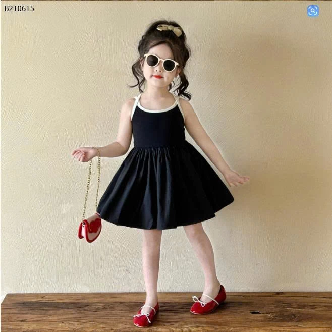 VÁY CỔ YẾM ĐEN CHO BÉ GÁI-Sỉ 212K