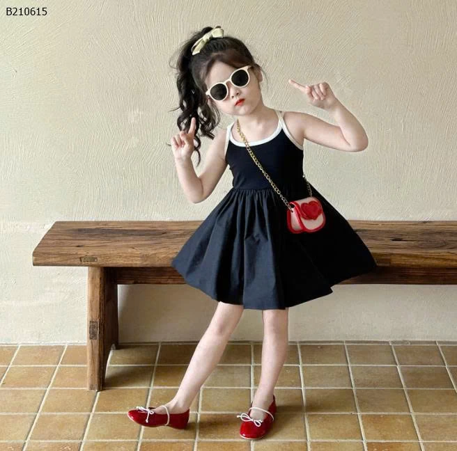 VÁY CỔ YẾM ĐEN CHO BÉ GÁI-Sỉ 212K