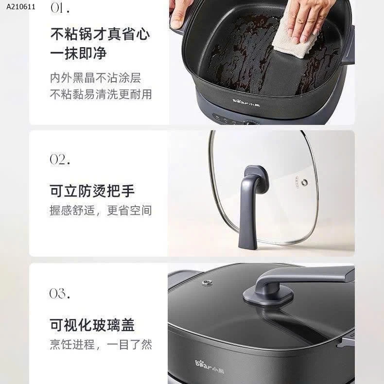 Nồi lẩu Bear đa năng 6.5L Bear công suất 2000w - sỉ 670k