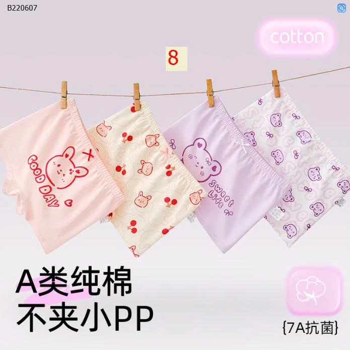 SET 4 QUẦN CHIP ĐÙI BÉ GÁI - Sỉ i 84k/1 set 4 chiếc