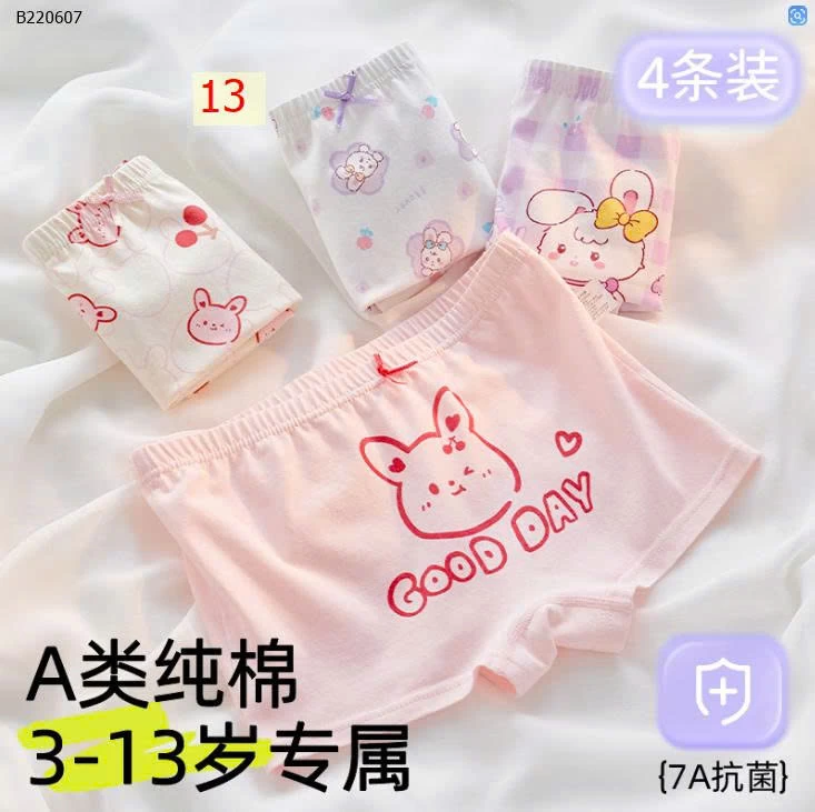 SET 4 QUẦN CHIP ĐÙI BÉ GÁI - Sỉ i 84k/1 set 4 chiếc