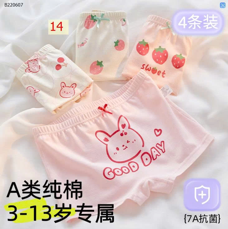 SET 4 QUẦN CHIP ĐÙI BÉ GÁI - Sỉ i 84k/1 set 4 chiếc