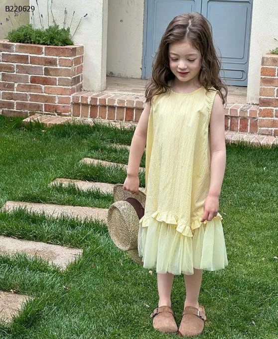 Váy lưới màu vàng cho bé AMBB-Sỉ 170k