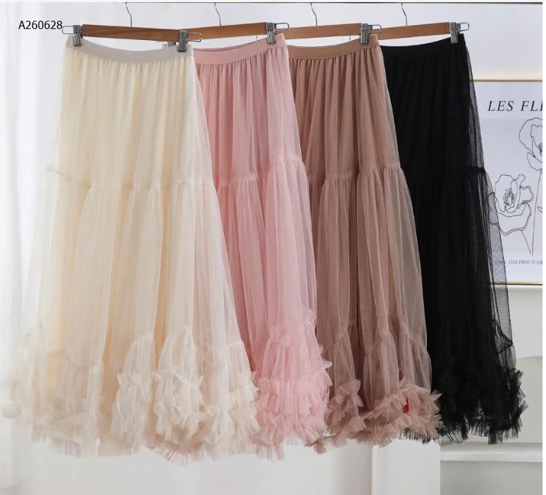 CHÂN VÁY LƯỚI DÁNG DÀI CHO NỮ ANGEL-Sỉ 179K