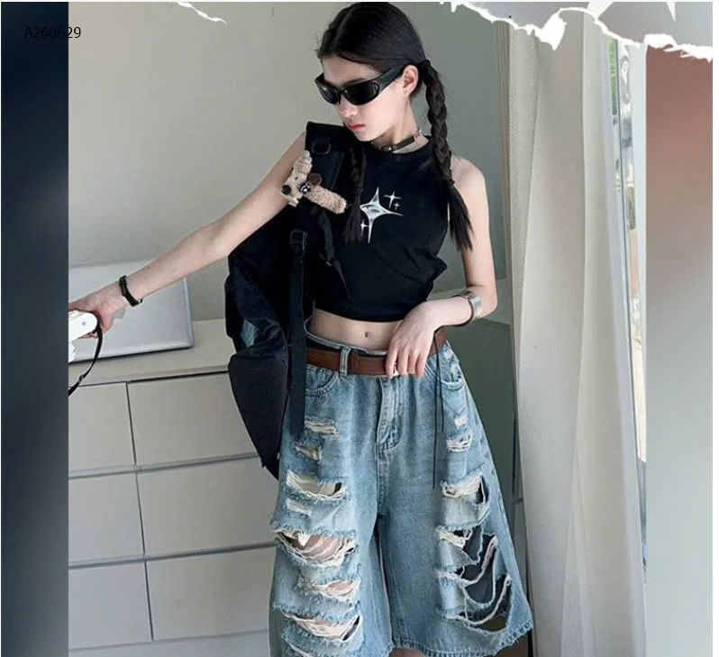 SET ÁO SÁT NÁCH + QUẦN NGỐ RÁCH BÉ GÁI - sỉ 332k/set