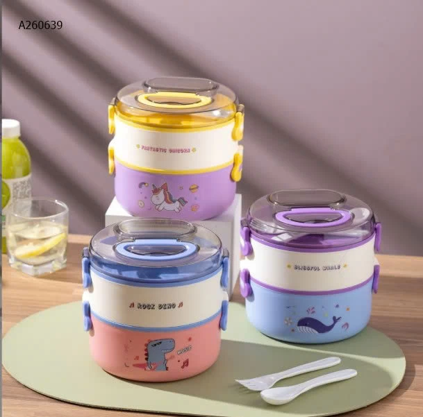 HỘP ĐỰNG CƠM TRƯA 2 TẦNG HOẠT HÌNH - sỉ 99k