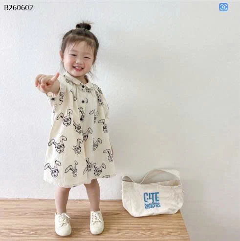 Váy xuông in họa tiết thỏ-Sỉ 112K