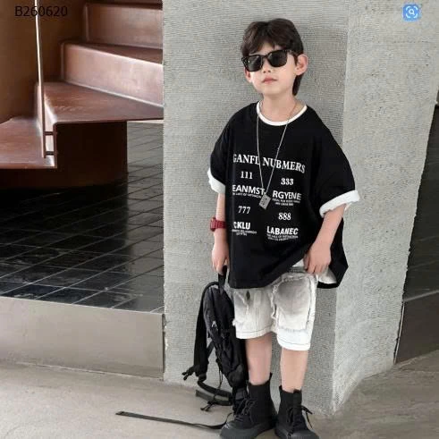 ÁO THUN ĐEN IN CHỮ-Sỉ  sz 100-140: 127k  sz 150-160: 136k 