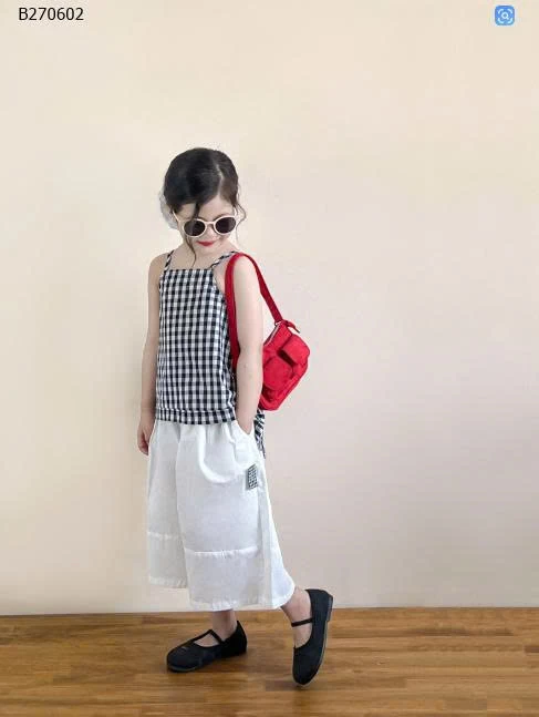 SET ÁO KẺ CARO MIX QUẦN ỐNG RỘNG BG-Sỉ áo: 135k  quần: 139k 