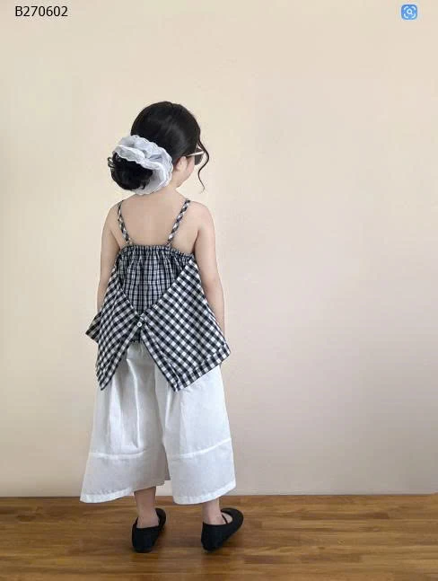 SET ÁO KẺ CARO MIX QUẦN ỐNG RỘNG BG-Sỉ áo: 135k  quần: 139k 