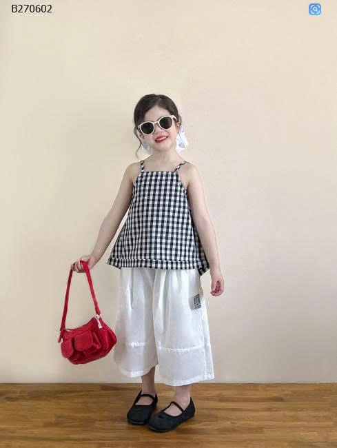 SET ÁO KẺ CARO MIX QUẦN ỐNG RỘNG BG-Sỉ áo: 135k  quần: 139k 