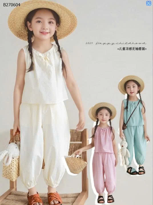 Bộ đồ mặc nhà cho bé gái- sỉ size 80-120 giá 53k/bộ size 130-150 giá 65k/bộ