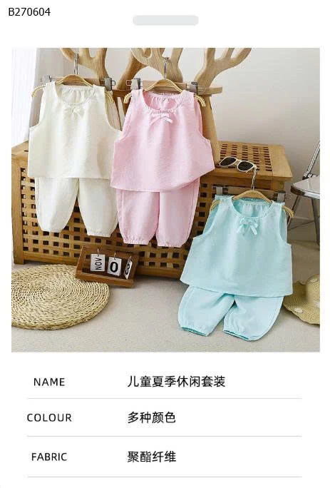 Bộ đồ mặc nhà cho bé gái- sỉ size 80-120 giá 53k/bộ size 130-150 giá 65k/bộ