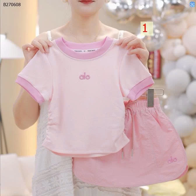  Bộ quần áo thể thao cotton tay ngắn váy ngắn -sỉ 80-110 giá 83k  sz 120-150 giá  95k