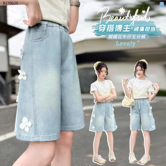 QUẦN SHORT JEAN ĐÍNH HOA - sỉ 154k
