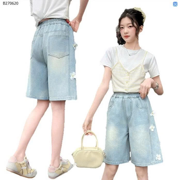 QUẦN SHORT JEAN ĐÍNH HOA - sỉ 154k