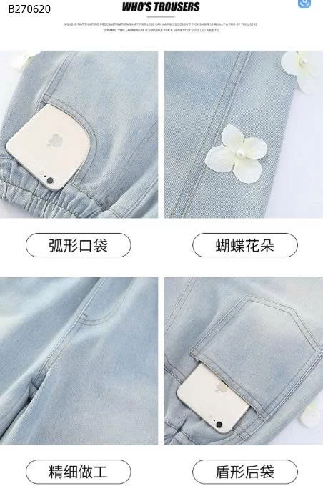 QUẦN SHORT JEAN ĐÍNH HOA - sỉ 154k