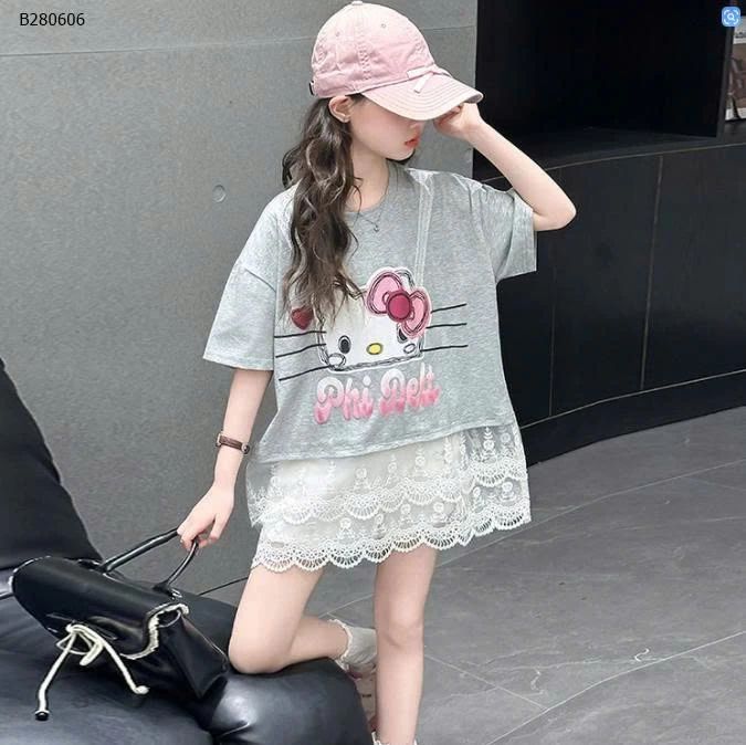 ÁO HELLO KITTY PHỐI REN-Sỉ giá 175K