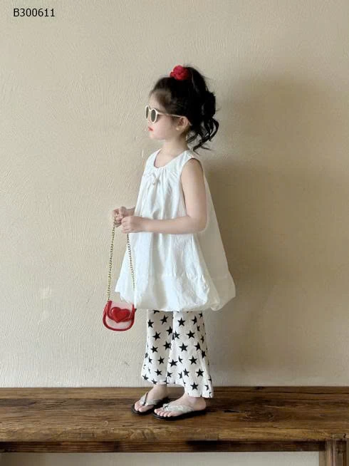 SET ÁO SÁT NÁCH MIX QUẦN ỐNG LOE BÉ GÁI-Sỉ giá  áo:  142k quần: 139k set 262k