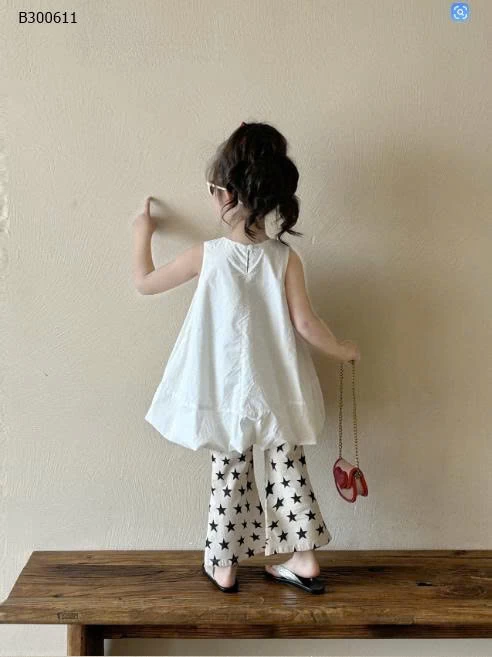 SET ÁO SÁT NÁCH MIX QUẦN ỐNG LOE BÉ GÁI-Sỉ giá  áo:  142k quần: 139k set 262k