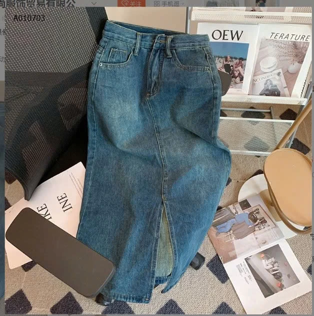 CHÂN VÁY DENIM XẺ TÀ NỮ - sỉ 135k