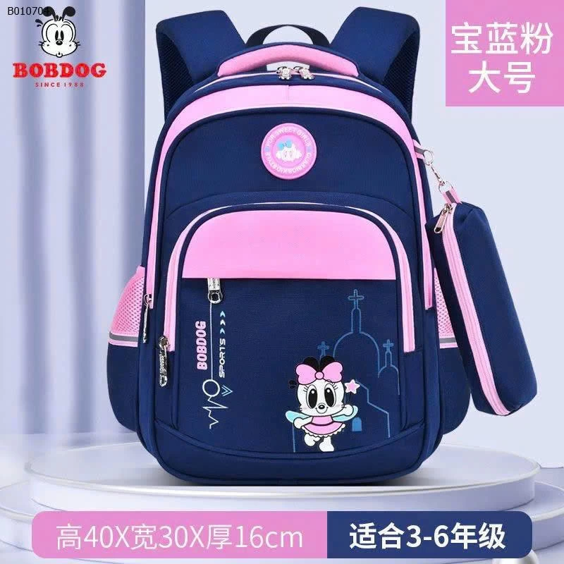 BALO HỌC SINH KÈM HỘP BÚT BOBDOG-Sỉ sz nhỏ 37x28x14cm(lớp 1-2) si 218k  sz to 40x30x16cm (lớp 3-6) sỉ 235k 