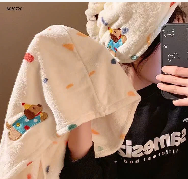 Khăn Cún Chấm Bi -Sỉ giá 80k/1 set 