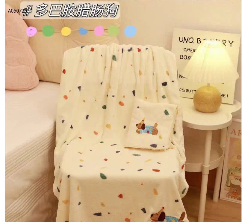 Khăn Cún Chấm Bi -Sỉ giá 80k/1 set 