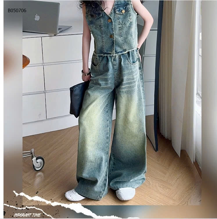 SET ÁO GHILE JEAN PHỐI QUẦN SUÔNG RỘNG - sỉ 276k