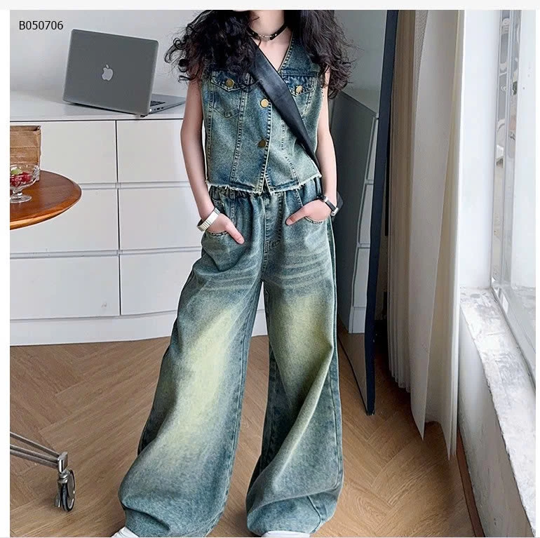 SET ÁO GHILE JEAN PHỐI QUẦN SUÔNG RỘNG - sỉ 276k