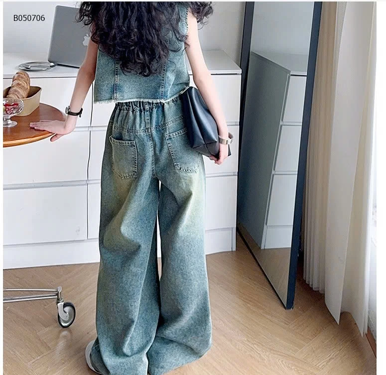 SET ÁO GHILE JEAN PHỐI QUẦN SUÔNG RỘNG - sỉ 276k