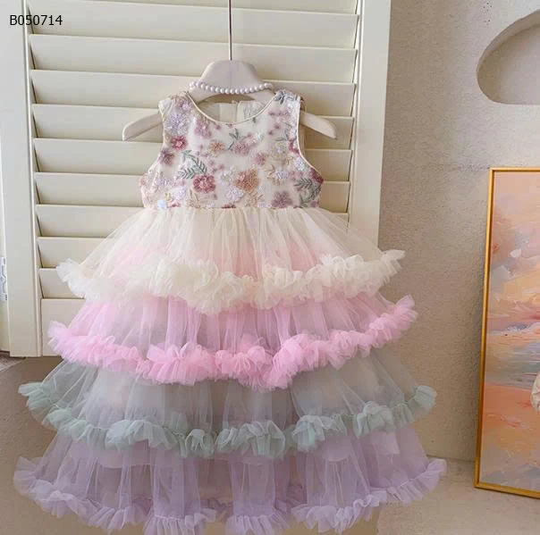 Váy hoa voan tầng -Sỉ giá 259K