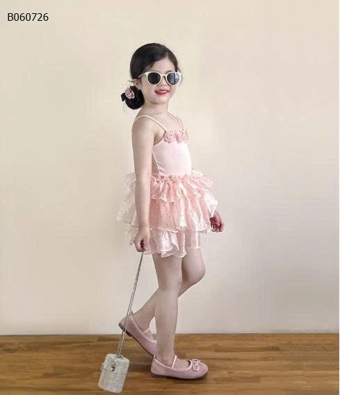 VÁY 2 DÂY ĐÍNH HOA BÉ GÁI-Sỉ giá 268K