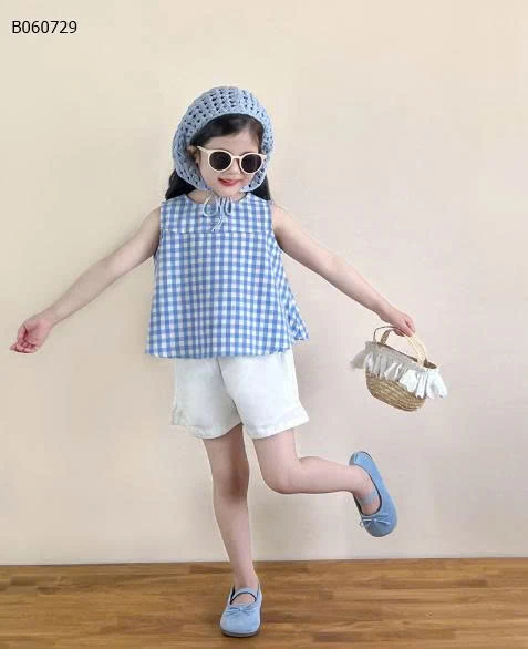 SET ÁO SÁT NÁCH HỞ LƯNG + QUẦN SHORT BÉ GÁI-Sỉ giá 258K