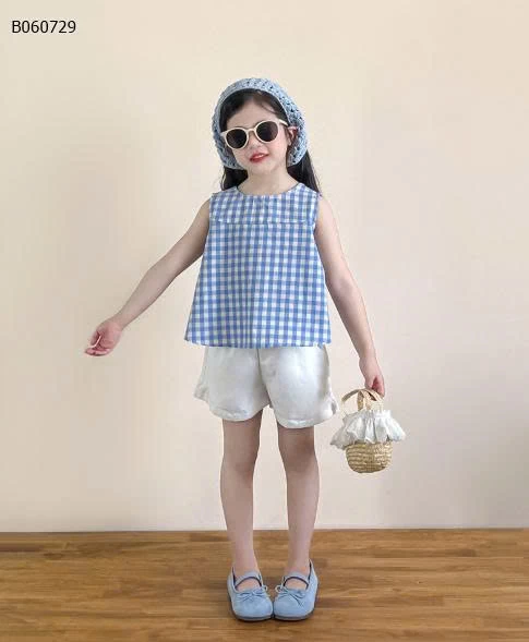 SET ÁO SÁT NÁCH HỞ LƯNG + QUẦN SHORT BÉ GÁI-Sỉ giá 258K