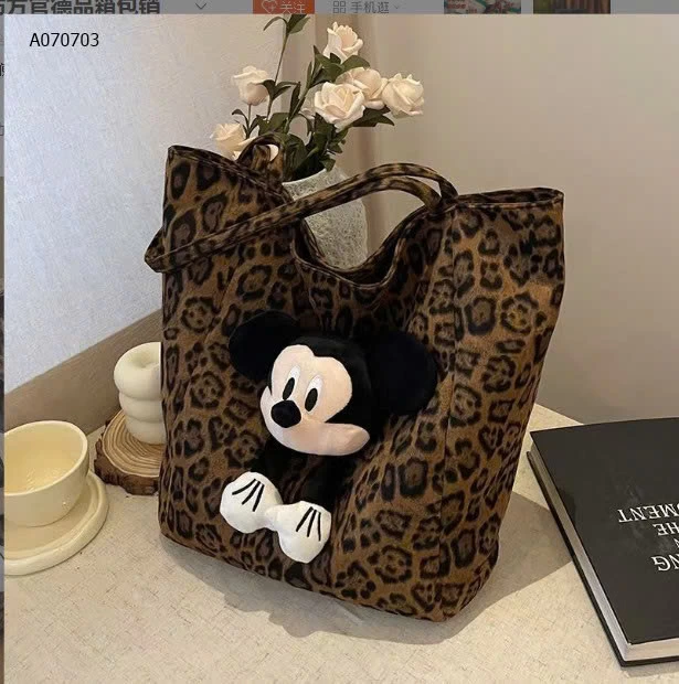 TÚI XÁCH DA BEO CHUỘT MICKEY- sỉ 100k