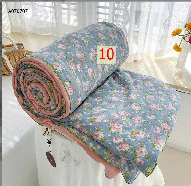 CHĂN HÈ MÁT MẺ 2 LỚP LOẠI A IN HÌNH  - sỉ 195k