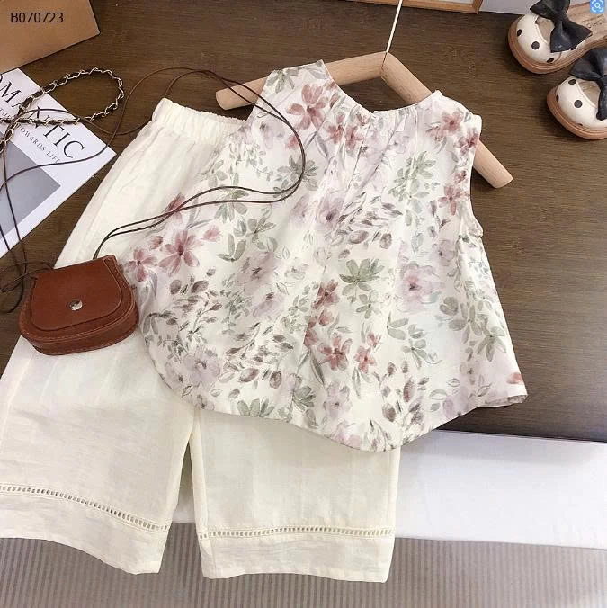 SÉT ÁO HOA SÁT NÁCH MIX QUẦN SUÔNG - sỉ 213k