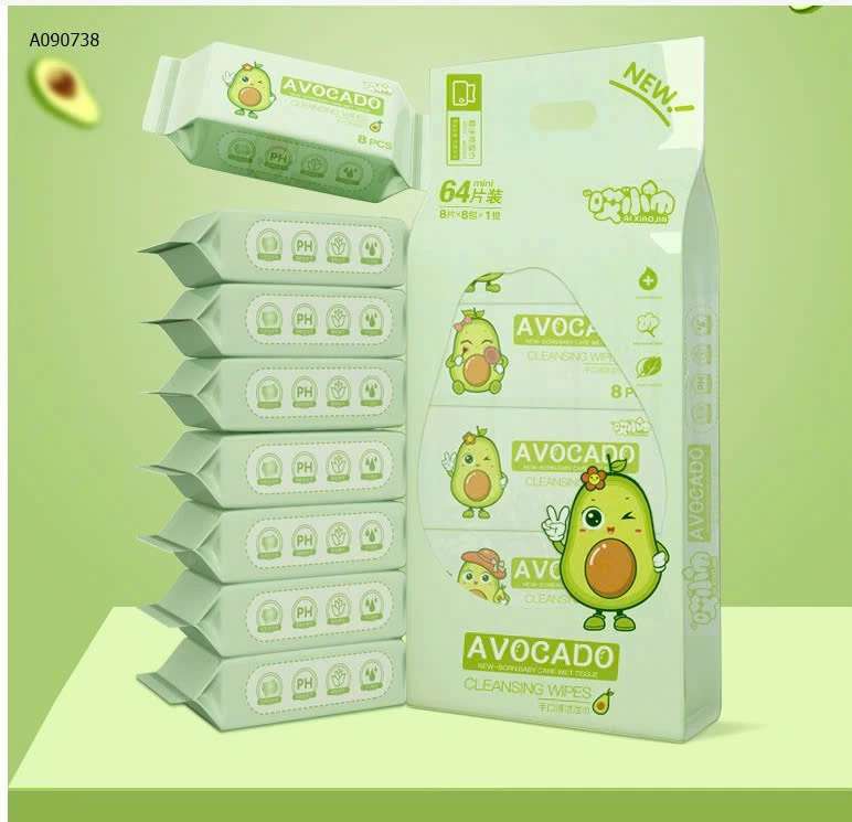 KHĂN GIẤY ƯỚT MINI BỎ TÚI  - Sỉ 75K/1 SET 3 TÚI màu giao ngẫu nhiên