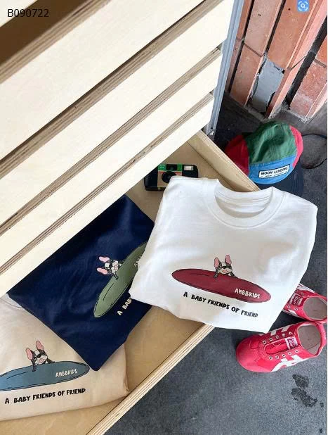 Áo thun tay ngắn in hình chú chó  AMBB cho bé CUTE -Sỉ 112k