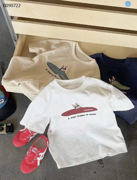 Áo thun tay ngắn in hình chú chó  AMBB cho bé CUTE -Sỉ 112k
