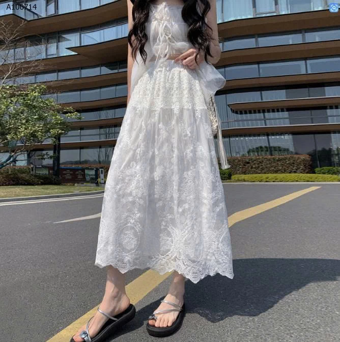 Váy ren móc retro  dáng chữ A nữ - sỉ 158k