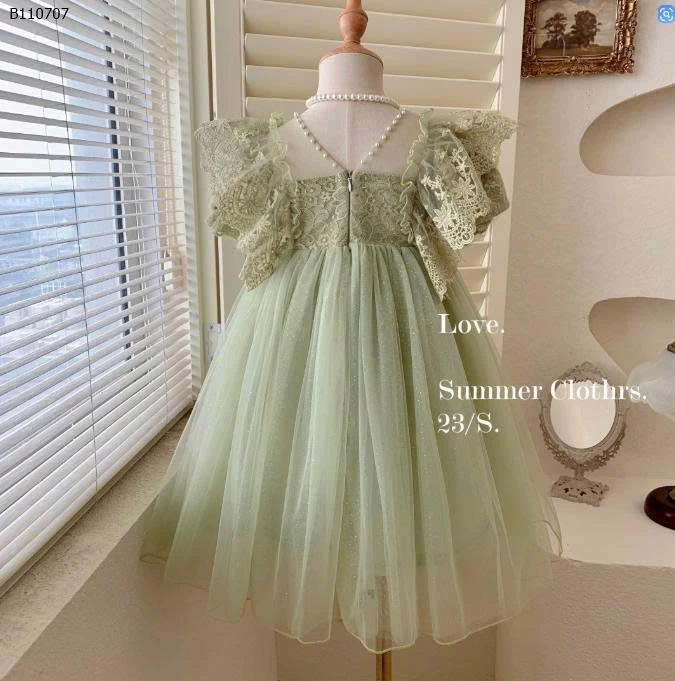 VÁY CÔNG CHÚA PHỐI REN CHO BÉ GÁI -Sỉ giá 230k