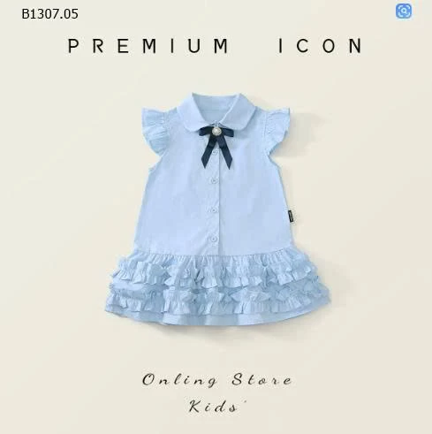 Váy tay bay nhỏ gắn nơ bé gái-Sỉ giá 132k