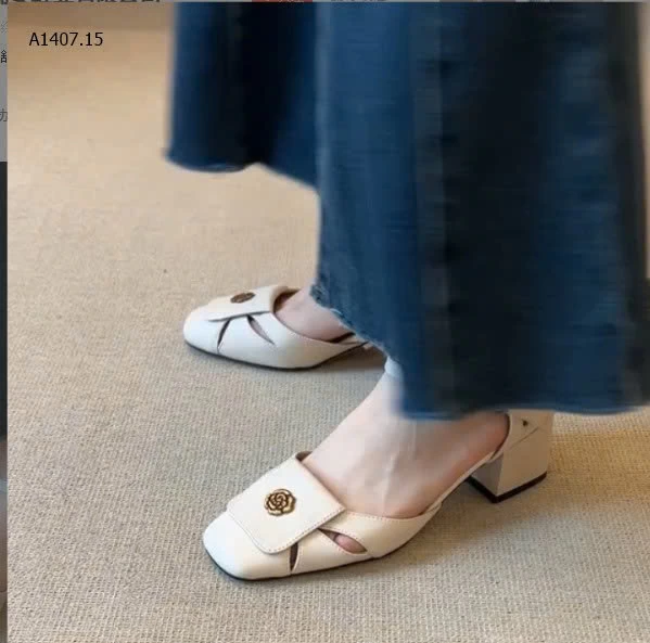 Dép cao gót đế vuông kiểu Pháp  - sỉ 198k