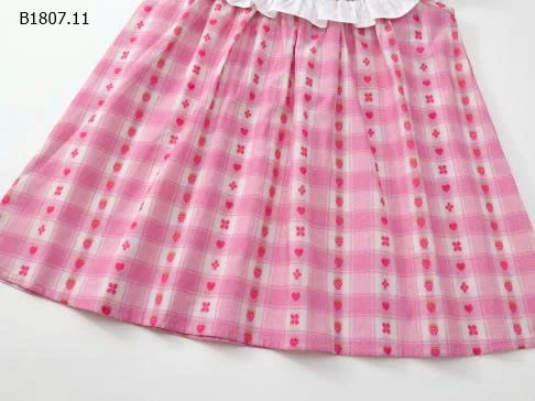 VÁY HỒNG KẺ CARO CHO BÉ-Sỉ giá 135k