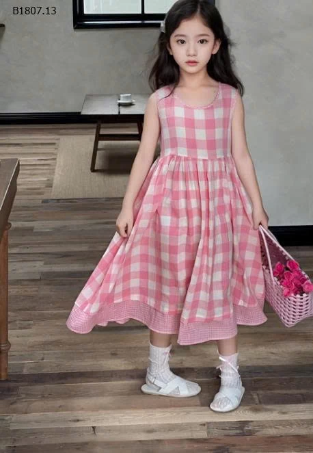 VÁY 2 DÂY KẺ CARO BG-Sỉ giá 164k