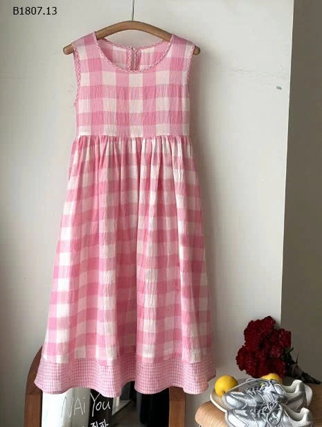 VÁY 2 DÂY KẺ CARO BG-Sỉ giá 164k