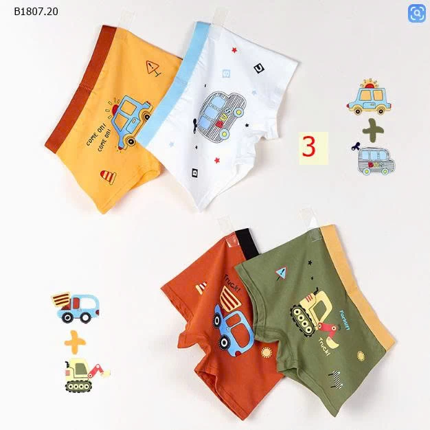 SET 4 QUẦN CHIP BÉ TRAI - sỉ 90k/set 4c mix như hình
